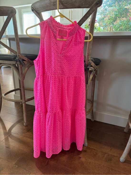 Lilly Pulitzer Dresses & Skirts - Lilly Pulitzer Pink Sleeveless Eyelet Tiered Dress